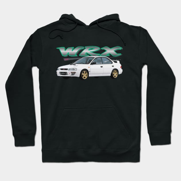 JDM Impreza WRX STI GC8 Version 3 III type r aspen white colin mcrae Hoodie by cowtown_cowboy